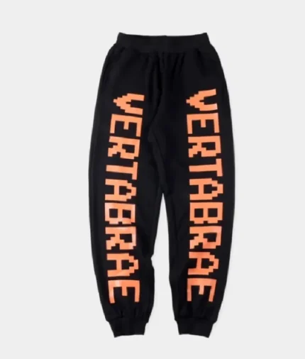 Vertabrae Logo Sweatpants Black Orange (1)