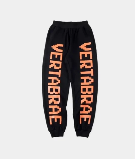 Vertabrae Logo Sweatpants Black Orange (2)
