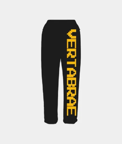 Vertabrae Logo Sweatpants Black Yellow (2)