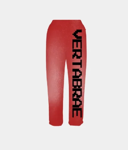 Vertabrae Logo Sweatpants Red Black (2)